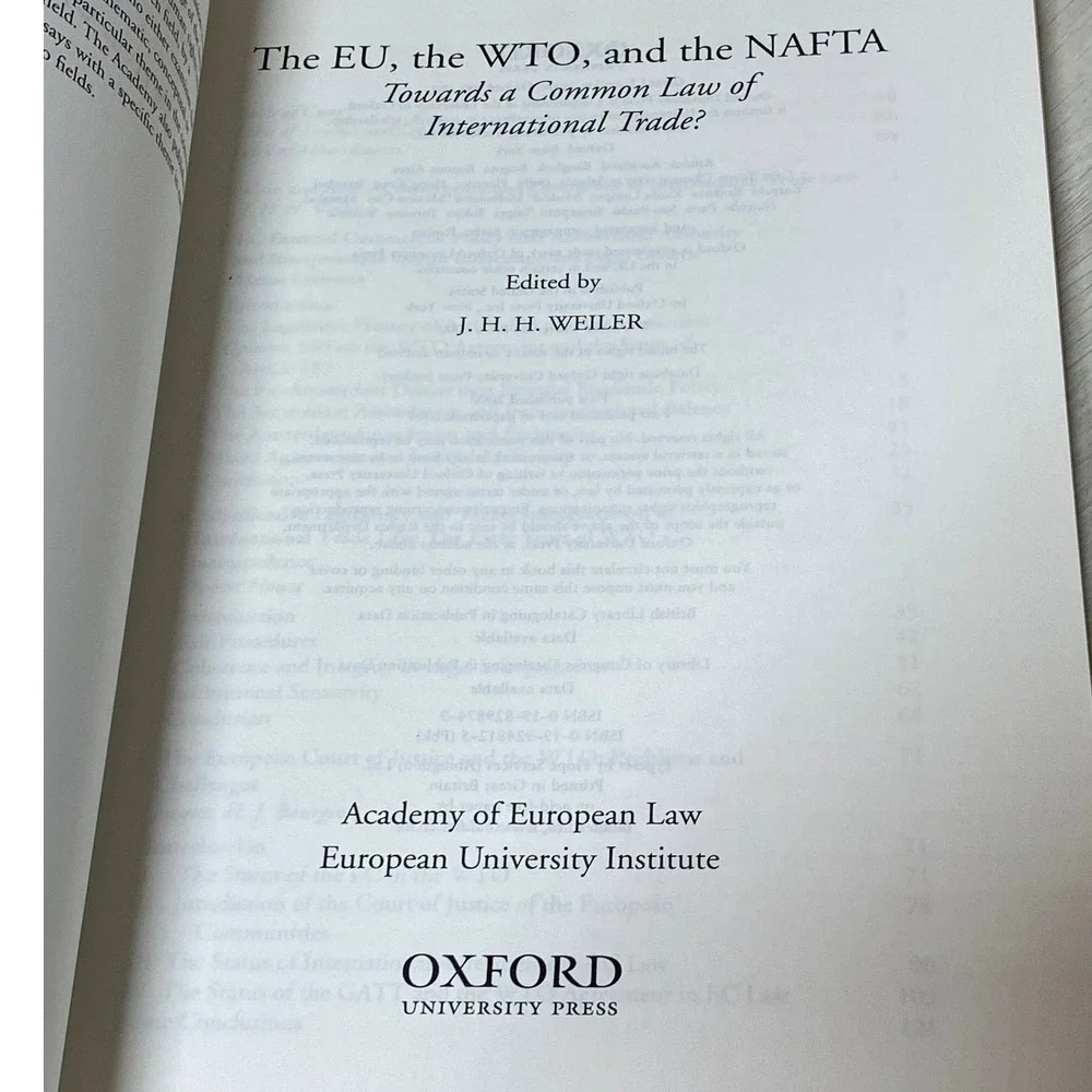 The EU The WTO and the NAFTA J.H.H. Weiler Oxford University Press Paperback